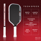 JOOLA Ben Johns Perseus Pro IV 16mm Pickleball Paddle